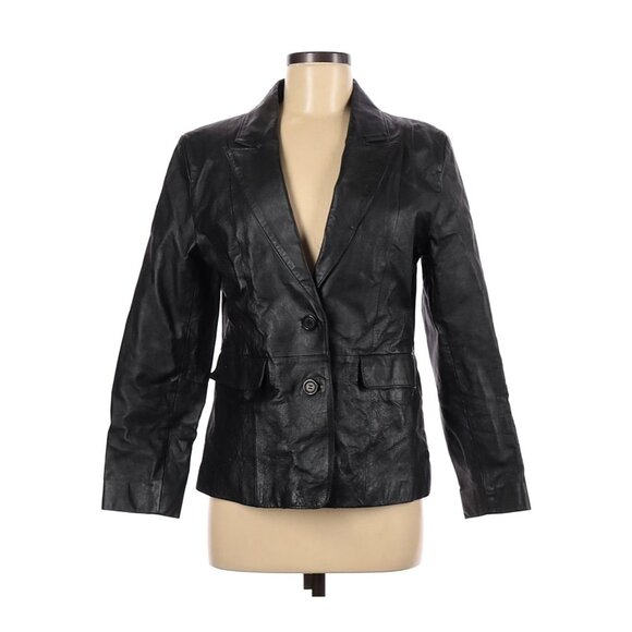 Bagatelle Black 100% Genuine Leather Jacket - Picture 1 of 8